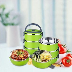 Stainless Steel Stylish Lunch Box 4 Layered hy90