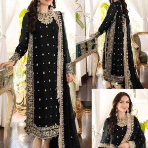 Stitched Crinkle Chiffon Embroidered Suit for Women Renowned and Famous fg ty6