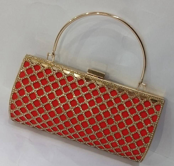 womens Bridal Fancy Clutch 23756 red