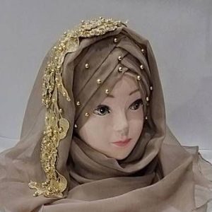 Womens Chiffon Hijab with Stone bedge