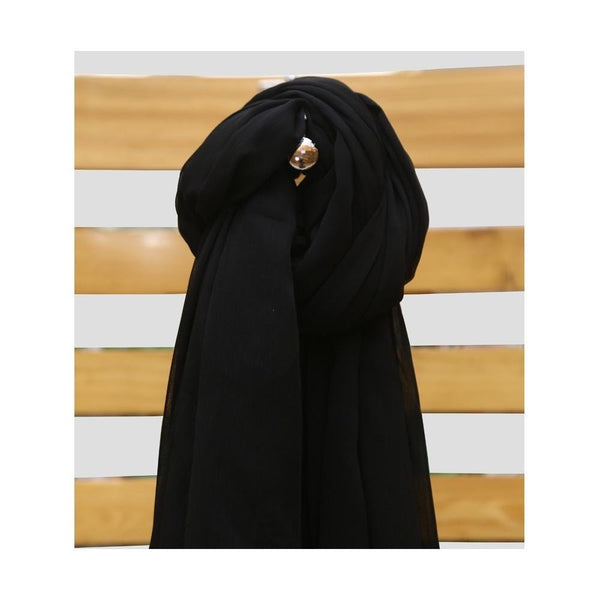 Womens Chiffon Printed Shawl black tr6ye