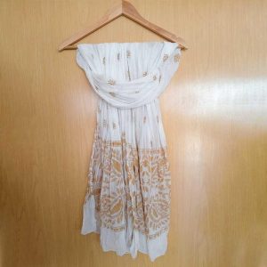Womens Chiffon Printed Shawl white 6ye
