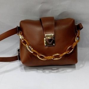 Womens Chunky Chain Purse brown 66b