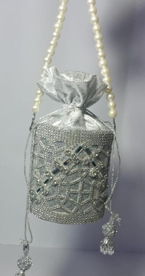 womens fancy bridal clutch grey 4 5