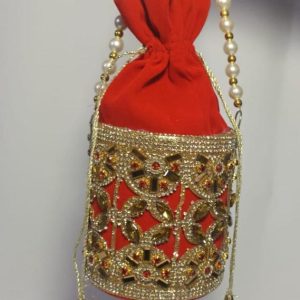 womens fancy bridal clutch red 4 5