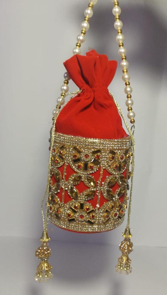 womens fancy bridal clutch red 4 5