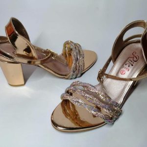 Womens Fancy Heels Rhinestone Synthetic Leather Sandal v43