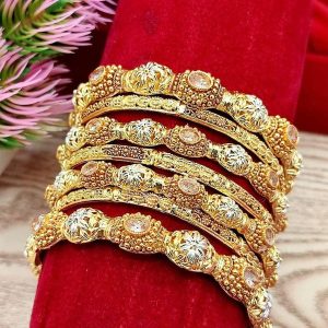 Womens gold plated bangles set hy7 b6