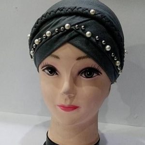 Womens Hijab Cap with Beads black 78 5