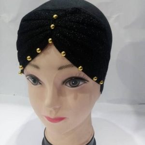 Womens Hijab Cap with Beads black6 78 5