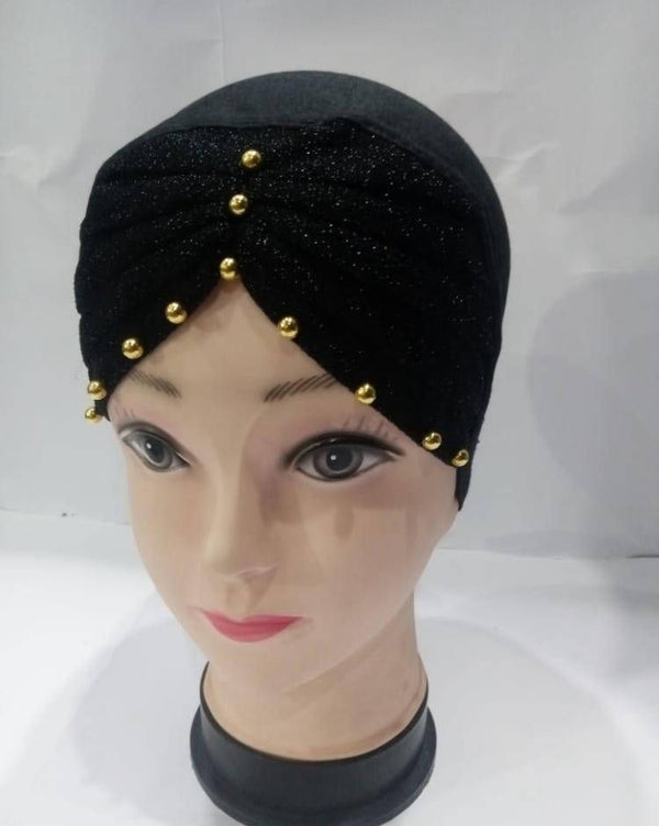 Womens Hijab Cap with Beads black6 78 5