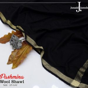 Womens Pashmina Wool Shawl J dot black 4 3