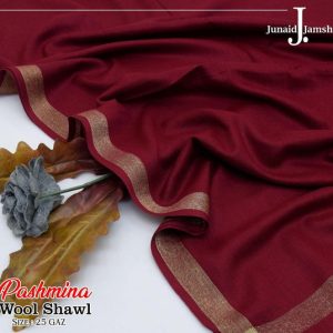 Womens Pashmina Wool Shawl J dot maroon 6 4 3