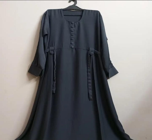 Womens Plain Abaya by NIDA FABRIC Coat Style 56