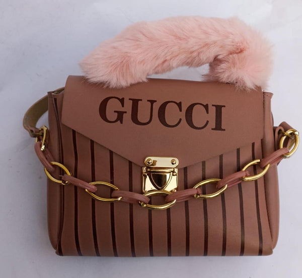 Womens Rexine Top Handle Shoulder Bag by GUCCI brown345