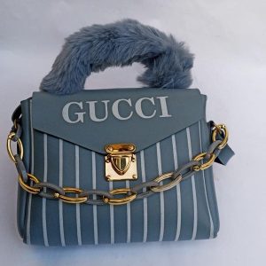 Womens Rexine Top Handle Shoulder Bag by GUCCI grey