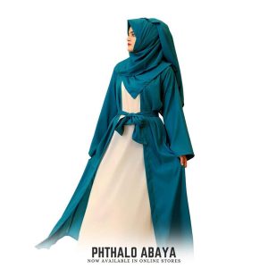 Womens Stitched Grip Plain Abaya green