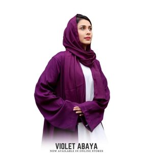 Womens Stitched Grip Plain Abaya maroon467 2