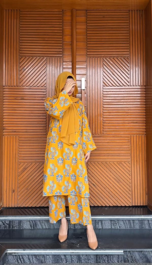 Womens Stitched Premium Lilen Suit by Sapphire yellow j8