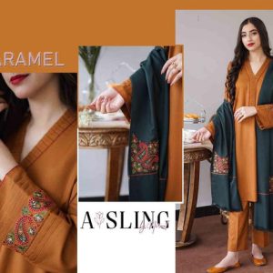 Womens Unstitched Dhanak Embroidered Suit by DYOT 4a 56b3
