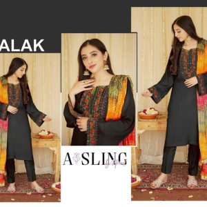 Womens Unstitched Dhanak Embroidered Suit by DYOT 5 7