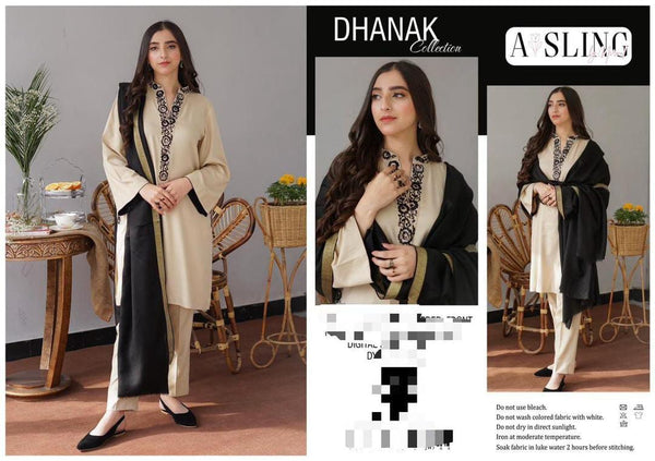 Womens Unstitched Dhanak Embroidered Suit by DYOT 64 82 45