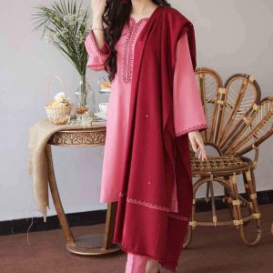 Womens Unstitched Embroidered Dhanak Suit by A SLING 4t b6
