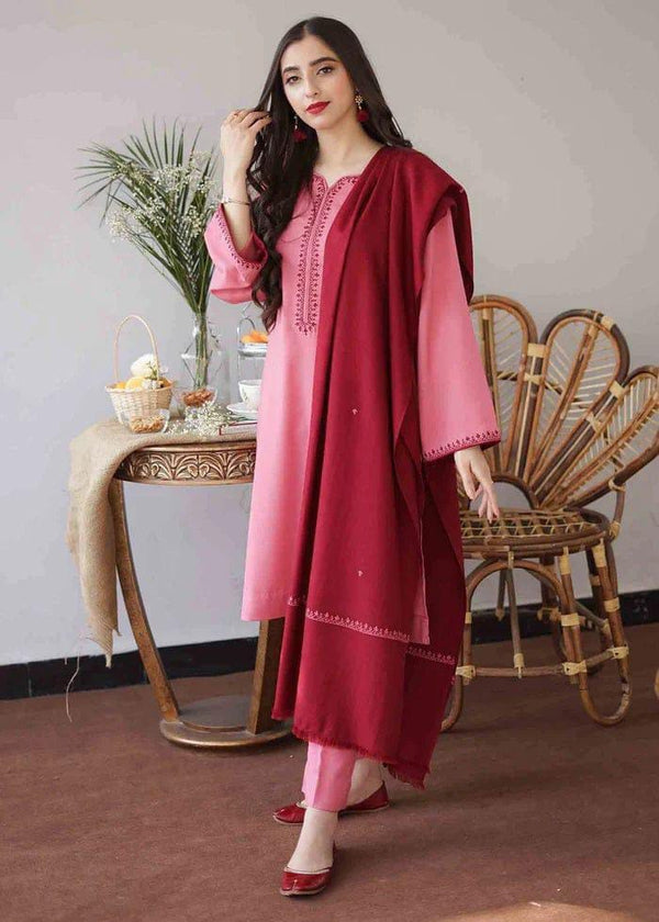 Womens Unstitched Embroidered Dhanak Suit by A SLING 4t b6