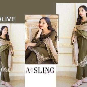 Womens Unstitched Embroidered Dhanak Suit by A SLING 5 green 44r