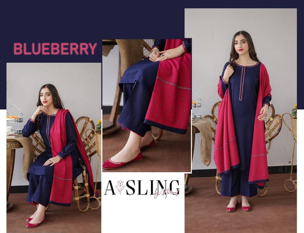 Womens Unstitched Embroidered Dhanak Suit by A SLING 5 red 14 4rf