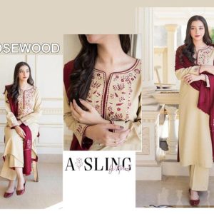Womens Unstitched Embroidered Dhanak Suit by A SLING 5 red 144r