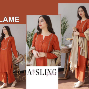 Womens Unstitched Embroidered Dhanak Suit by A SLING 5 red 16 4tw