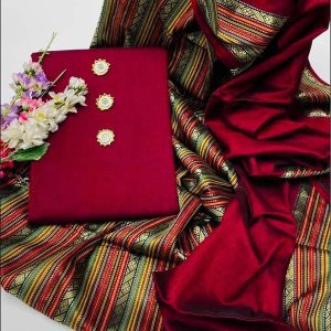 Womens Unstitched Jacquard Suit red 8u 6fu8