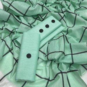 Womens Unstitched Khaddar Plain Suit green ba7