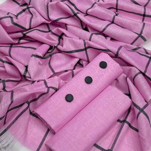Womens Unstitched Khaddar Plain Suit purple a7