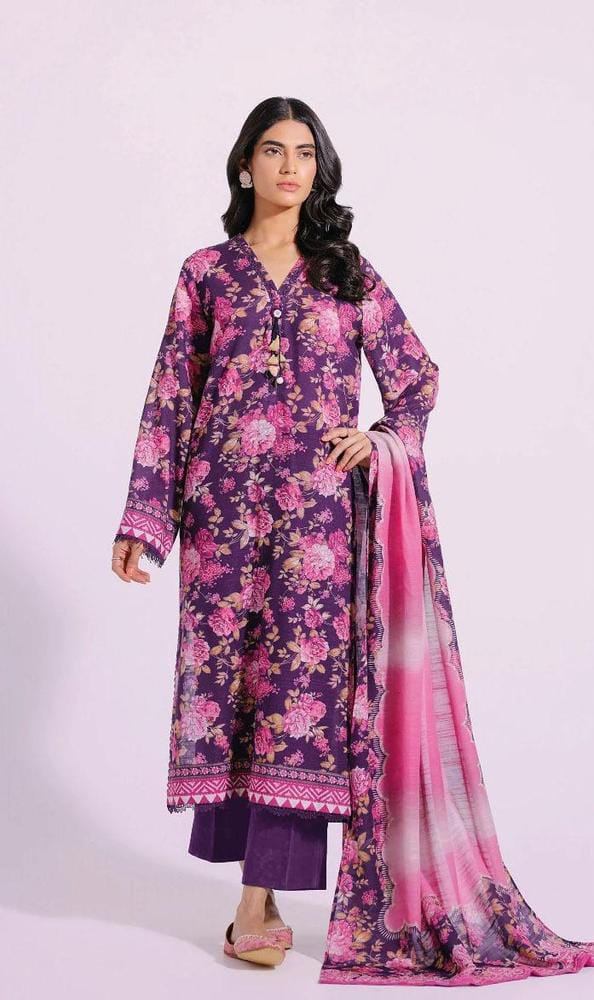 Womens Unstitched Khaddar Printed Suit ETHNIC 3 6 9