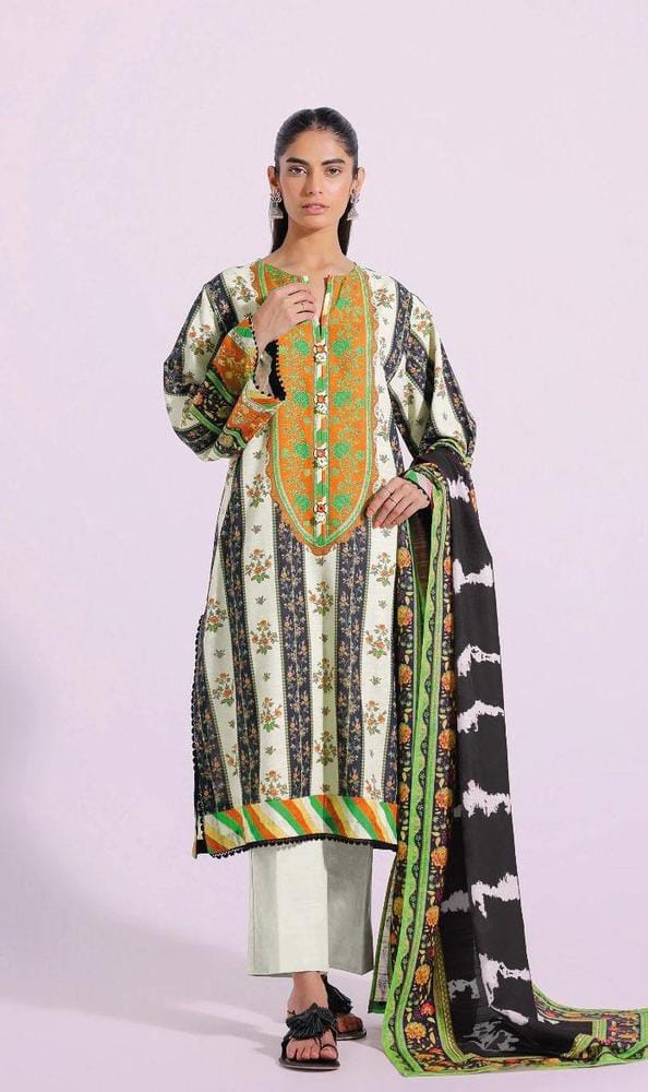 Womens Unstitched Khaddar Printed Suit ETHNIC 3 6