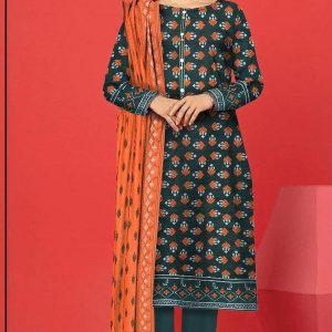 Womens Unstitched Khaddar Printed Suit ETHNIC black 632 9