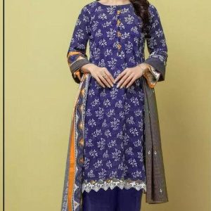 Womens Unstitched Khaddar Printed Suit ETHNIC brown 5 7 72 9