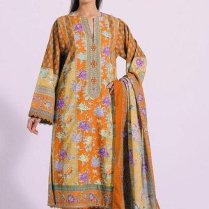 Womens Unstitched Khaddar Printed Suit ETHNIC brown 72 6 9
