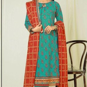 Womens Unstitched Khaddar Printed Suit ETHNIC green 5 12 9