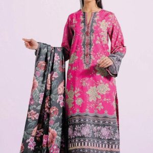 Womens Unstitched Khaddar Printed Suit ETHNIC pink9 632 9