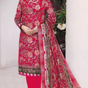 Womens Unstitched Khaddar Printed Suit ETHNIC red 3 6 9