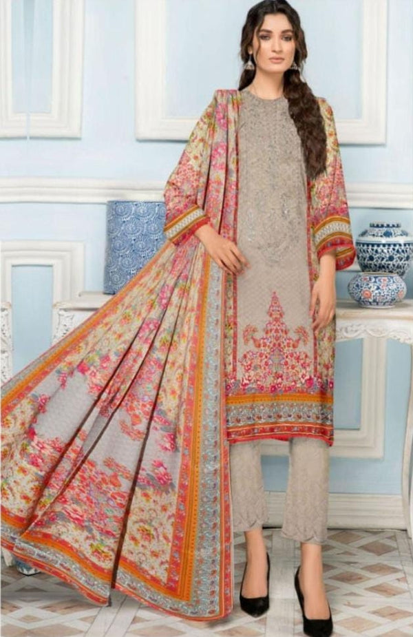 Womens Unstitched Linen Printed Suit by ZARMEEN and EMAAN 7r uy76y