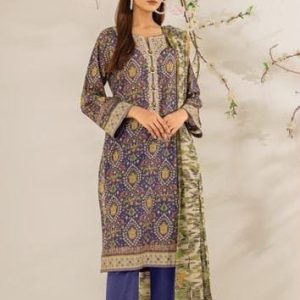 Womens Unstitched Linen Printed Suit by ZARMEEN and EMAAN grey 846y