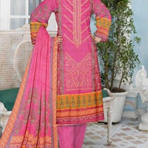 Womens Unstitched Linen Printed Suit by ZARMEEN and EMAAN pink t6 76y