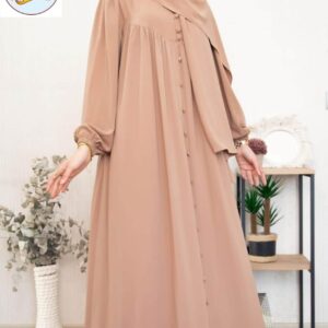 Georgette Plain Sultan Abaya with Stoler Skin