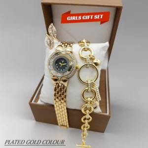 Women's Diamond Stone Jewelry Watch | Bracelet & Ring Gift Set