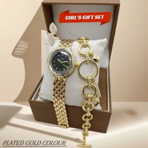 Women's Diamond Stone Jewelry Watch | Bracelet & Ring Gift Set
