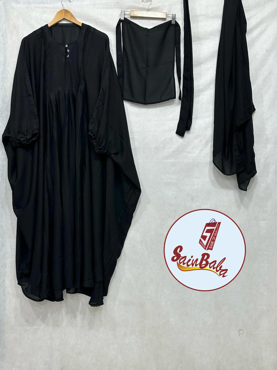Women's Caftan Abaya 4-Piece Set | Scarf, Gown, Niqab & Belt
